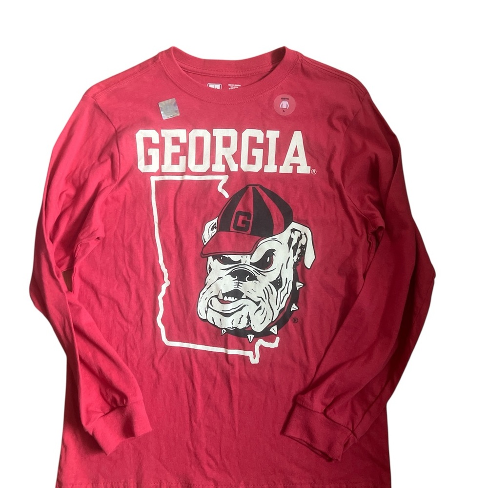 University of Georgia Bulldogs Red Long Sleeve Tee Shirt Boys Large NWOT